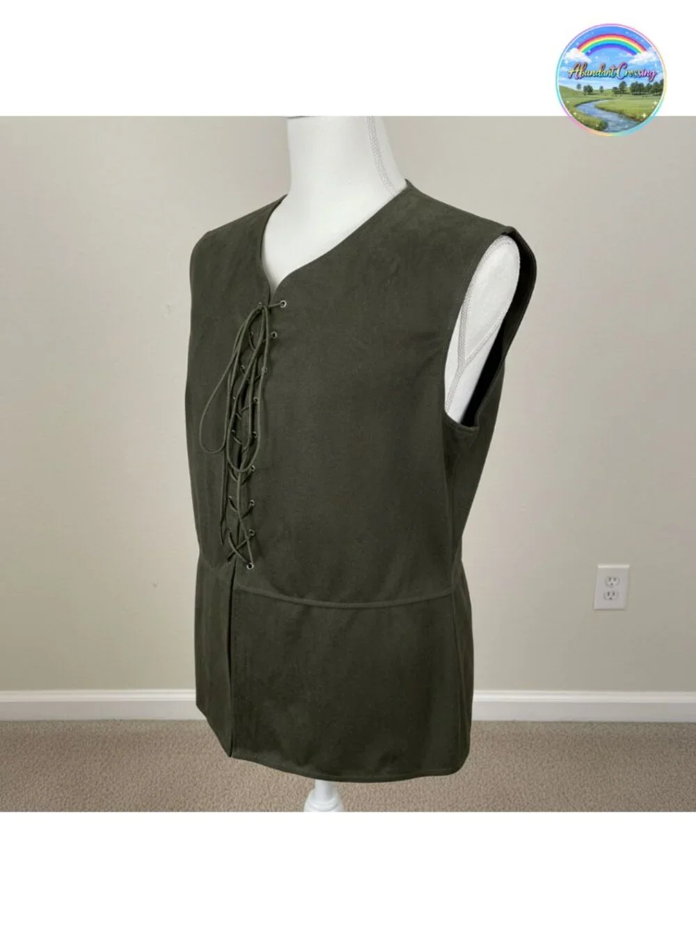Men's Faux Leather Lace-Up Vest Renaissance Pirate Steampunk Costume Waistcoat